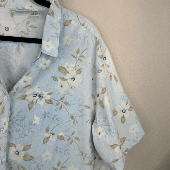 Classic Elements Plus 22W‎ Floral Button-Up Shirt Multicolor Casual Top - Picture 3 of 12
